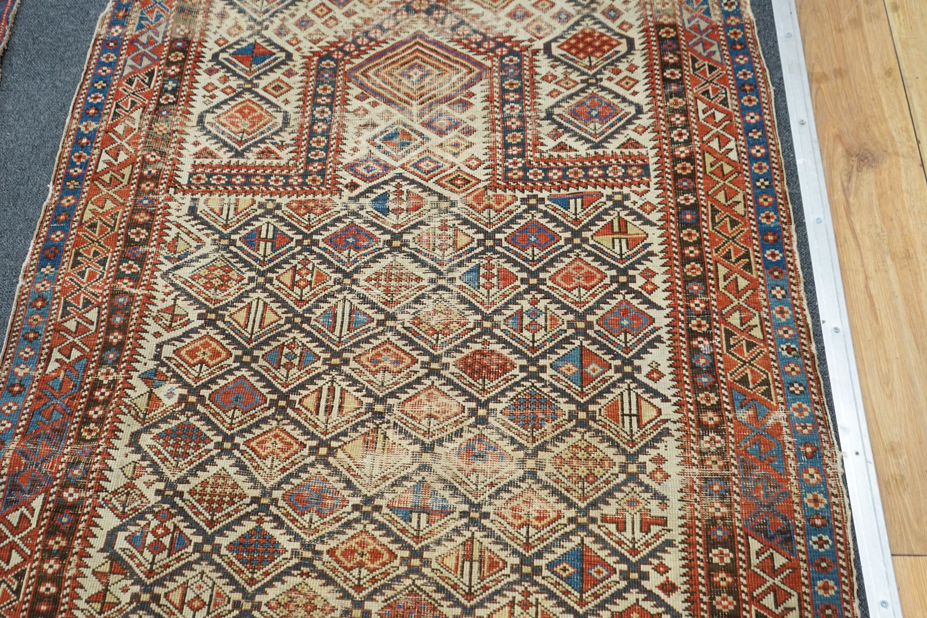 An antique Daghestan prayer rug, 144 x 101cm